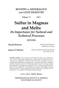 صورة الغلاف: Sulfur in Magmas and Melts: 1st edition 9780939950874