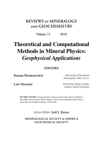 Omslagafbeelding: Theoretical and Computational Methods in Mineral Physics 1st edition 9780939950850