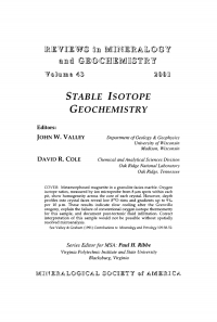 Cover image: Stable Isotope Geochemistry 1st edition 9780939950553