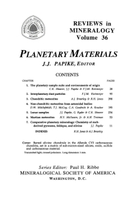 صورة الغلاف: Planetary Materials 1st edition 9780939950461