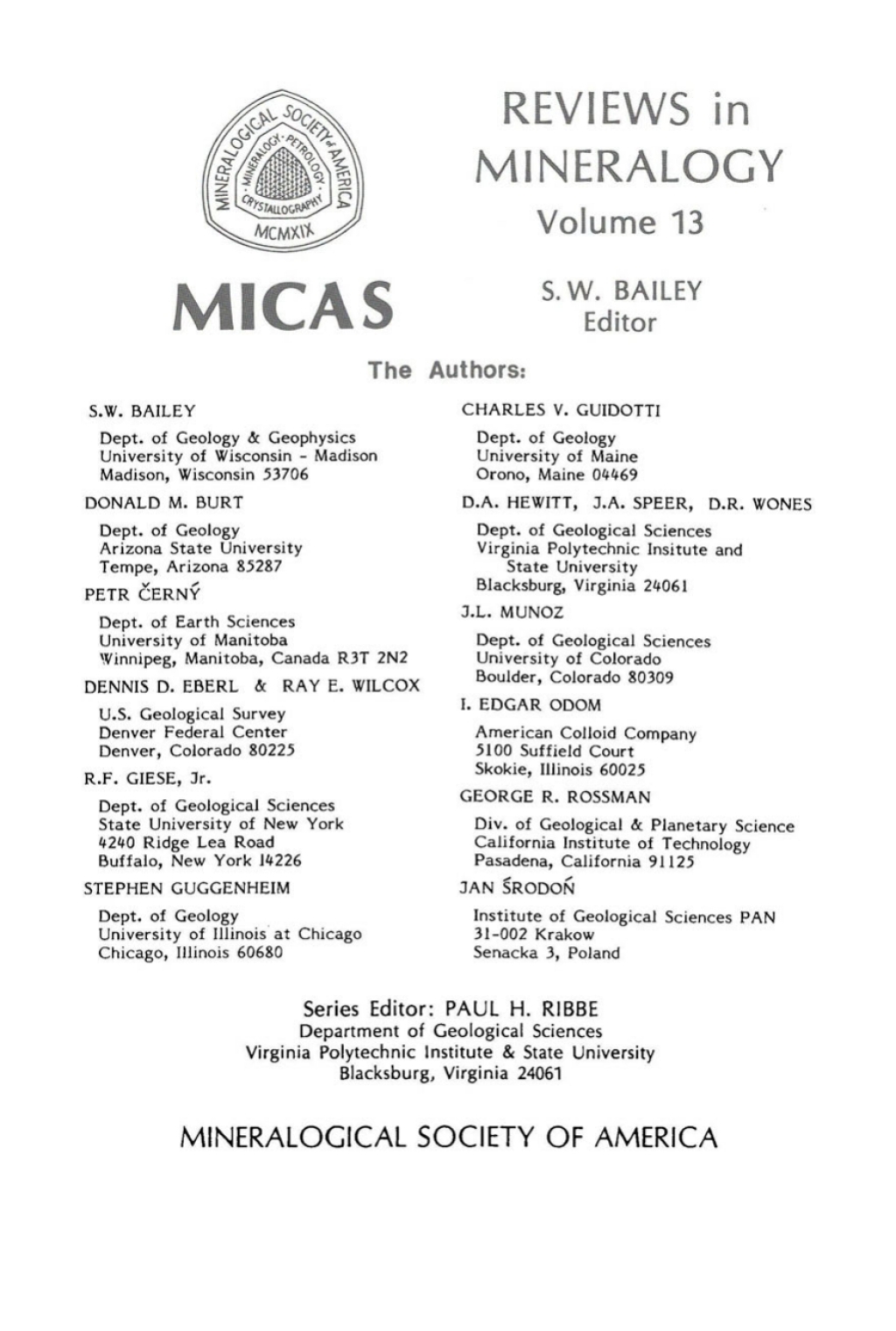 Micas 1st Edition