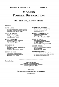 Cover image: Modern Powder Diffraction 1st edition 9780939950249