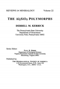 Cover image: The Al2SiO5 Polymorphs 1st edition 9780939950270