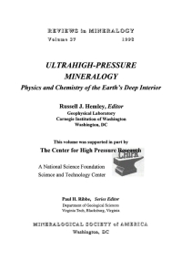 Cover image: Ultrahigh Pressure Mineralogy 1st edition 9780939950485