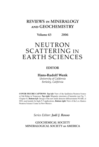 Cover image: Neutron Scattering in Earth Sciences 1st edition 9780939950751