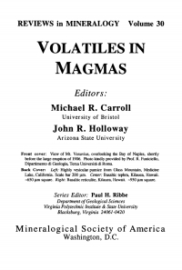 Cover image: Volatiles in Magmas 1st edition 9780939950362