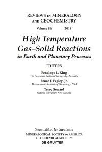 Cover image: High Temperature Gas-Solid Reactions in Earth and Planetary Processes 1st edition 9781946850003