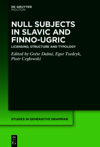 Titelbild: Null Subjects in Slavic and Finno-Ugric 1st edition 9781501520228