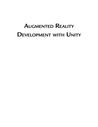 Cover image: Augmented Reality Development with Unity 1st edition 9781501522581