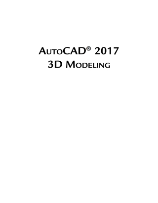 Cover image: AutoCAD 2017 3D Modeling 1st edition 9781944534622