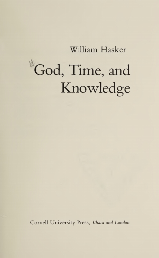 Imagen de portada: God, Time, and Knowledge 9780801485459