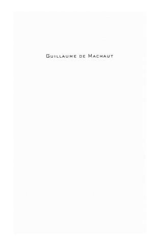 Cover image: Guillaume de Machaut 9780801449338