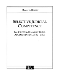 Cover image: Selective Judicial Competence 9780877277149