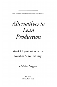 Cover image: Alternatives to Lean Production 2nd edition 9780875463179