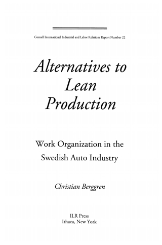 Imagen de portada: Alternatives to Lean Production 2nd edition 9780875463179
