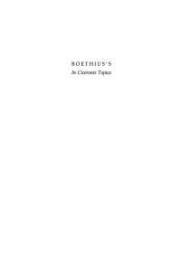 Cover image: Boethius's "In Ciceronis Topica" 9780801489341