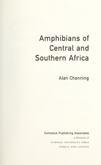 Imagen de portada: Amphibians of Central and Southern Africa 9780801438653