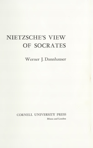 Cover image: Nietzsche's View of Socrates 9780801408274