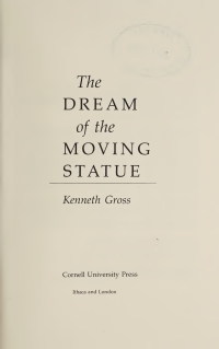 Cover image: The Dream of the Moving Statue 9780801427022