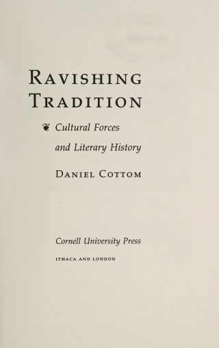 Imagen de portada: Ravishing Tradition 9780801483240