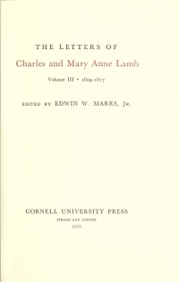Cover image: The Letters of Charles and Mary Anne Lamb 9780801411298