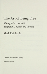 Cover image: The Art of Being Free 9780801431371