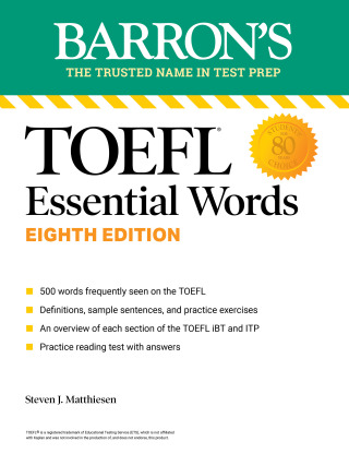 Cover image: TOEFL Essential Words 8th edition 9781506290560