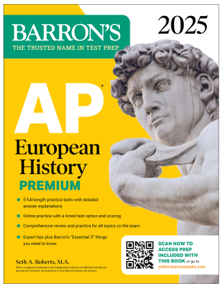 Cover image: AP European History Premium, 2025: Prep Book with 5 Practice Tests + Comprehensive Review + Online Practice 9781506291604