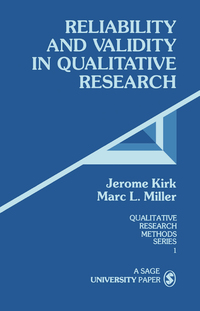 Imagen de portada: Reliability and Validity in Qualitative Research 1st edition 9780803924703