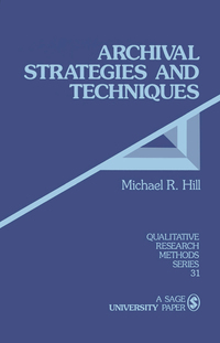 Imagen de portada: Archival Strategies and Techniques 1st edition 9780803948259