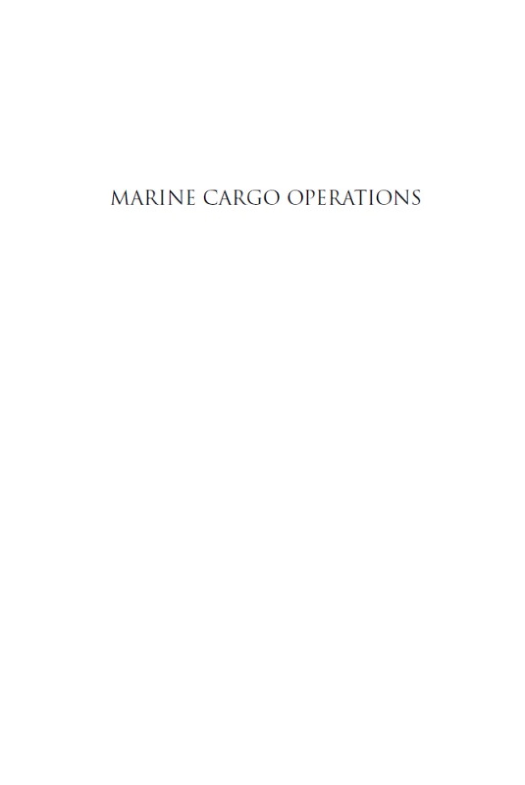 Marine Cargo Operations