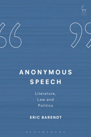Imagen de portada: Anonymous Speech 1st edition 9781849466134