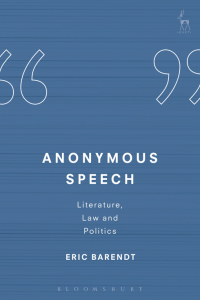 Cover image: Anonymous Speech 1st edition 9781849466134