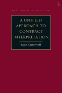 Omslagafbeelding: A Unified Approach to Contract Interpretation 1st edition 9781509927579