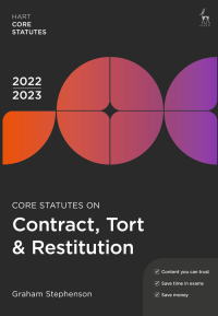 Cover image: Core Statutes on Contract, Tort & Restitution 2022-23 7th edition 9781509960224