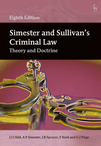 Cover image: Simester and Sullivan’s Criminal Law 1st edition 9781509964277