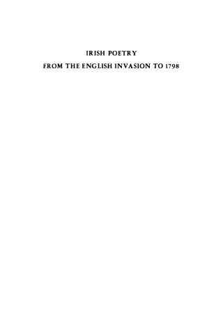 Cover image: Irish Poetry from the English Invasion to 1798 2nd edition 9781512800166