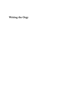 Cover image: Writing the Orgy 9780812232516