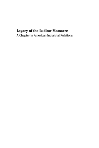 Titelbild: Legacy of the Ludlow Massacre 9780812280999