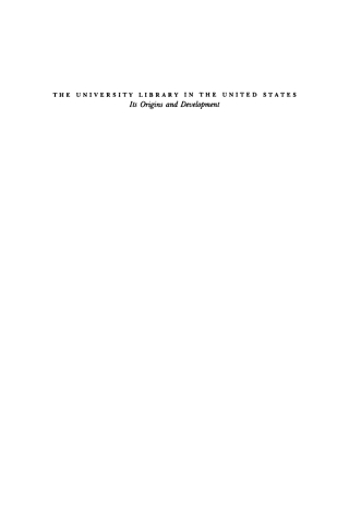 Cover image: The University Library in the United States 9780812277951