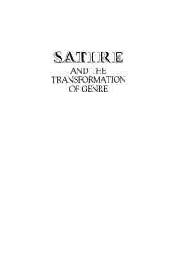 Cover image: Satire and the Transformation of Genre 9780812280531