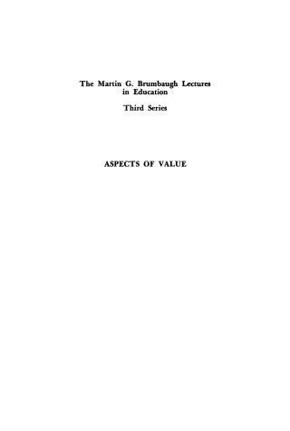 Cover image: Aspects of Value 9781512802207