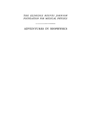 Cover image: Adventures in Biophysics 9781512802535