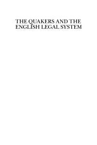 Cover image: The Quakers and the English Legal System, 1660-1688 9780812281019