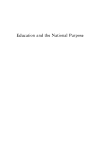 Imagen de portada: Education and the National Purpose 9781512802948