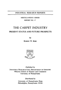 表紙画像: The Carpet Industry 9781512803020