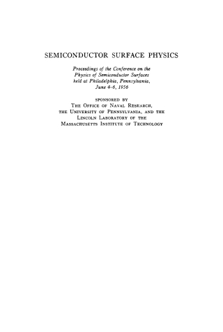 表紙画像: Semiconductor Surface Physics 9780812271133