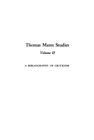 Imagen de portada: Thomas Mann Studies, Volume 2 9781512803204