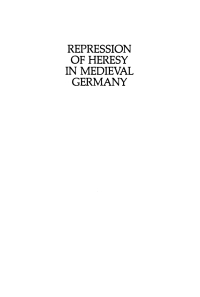 表紙画像: Repression of Heresy in Medieval Germany 9780812277586