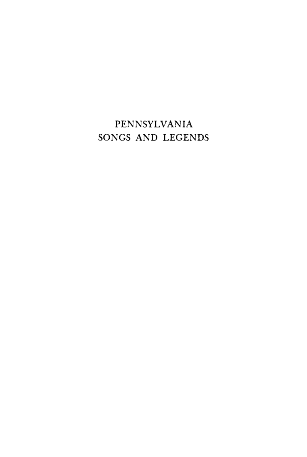 Pennsylvainia Songs and Legends